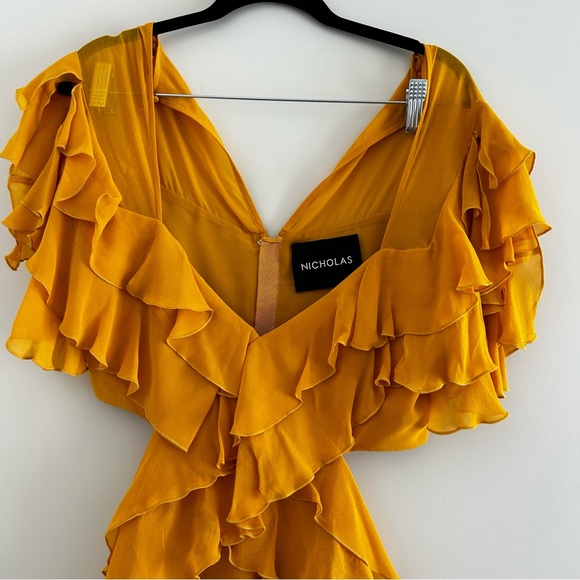 Ruffled Silk Revolve Dress - Picture 3 of 8